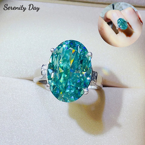 Serenity 5ct 10ct Oval Ice Cut Moissanite Rings
