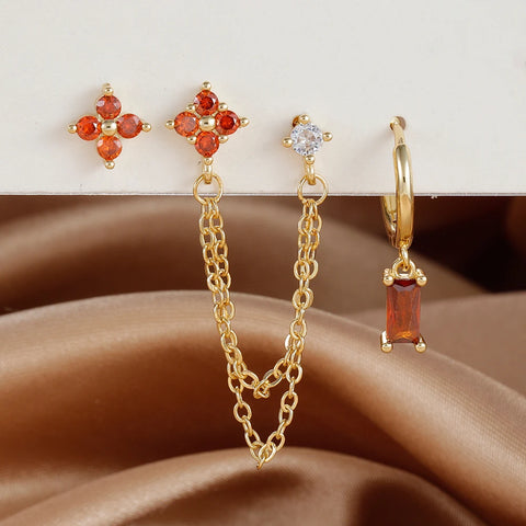 3PCS Exquisite Stainless Steel 12Earrings