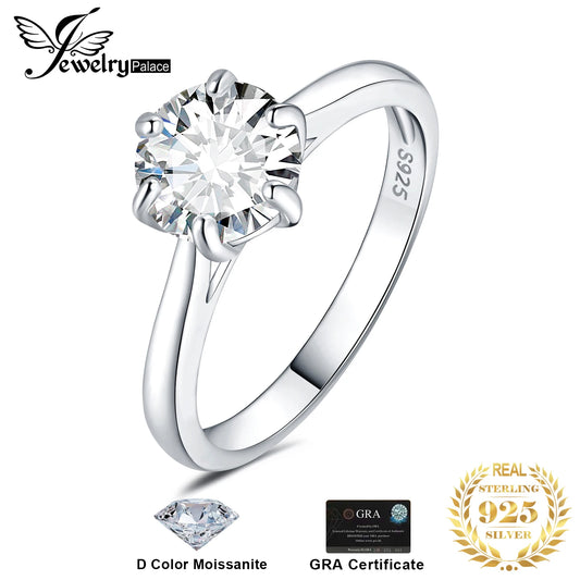 JewelryPalace Moissanite D Color 0.5ct 1ct 1.5ct 2ct Round Cut - BOLEVARD RING