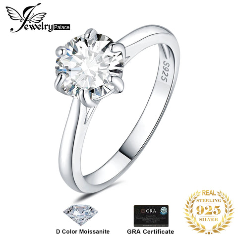 JewelryPalace Moissanite D Color 0.5ct 1ct 1.5ct 2ct Round Cut - BOLEVARD RING