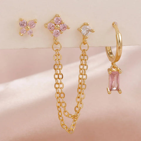 3PCS Exquisite Stainless Steel 12Earrings