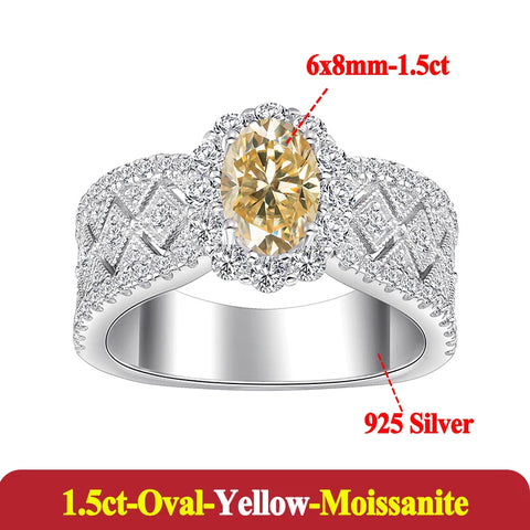 Fashion Pink 1ct Oval Moissanite Ring