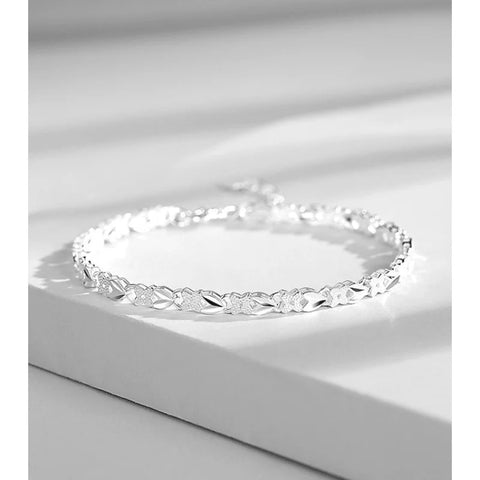 Hot fine 925 Sterling Silver Heart Lucky Clover Bracelets