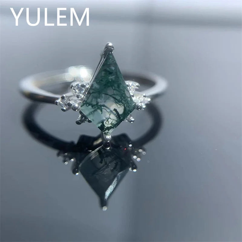 YULEM Natural Kite Moss Agate Ring - BOLEVARD RING