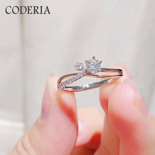 Sterling Silver 0.5 Carat Diamond Moissanite Rings