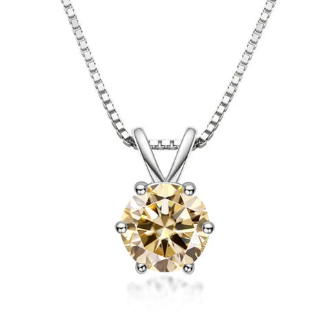 Bague Ringen 100% 925 Sterling Silver 1ct Moissanite Necklace