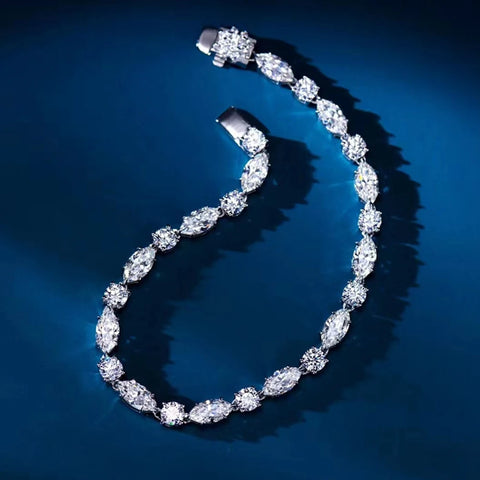 Wong Rain Round Marquise Cut Simulated Moissanite