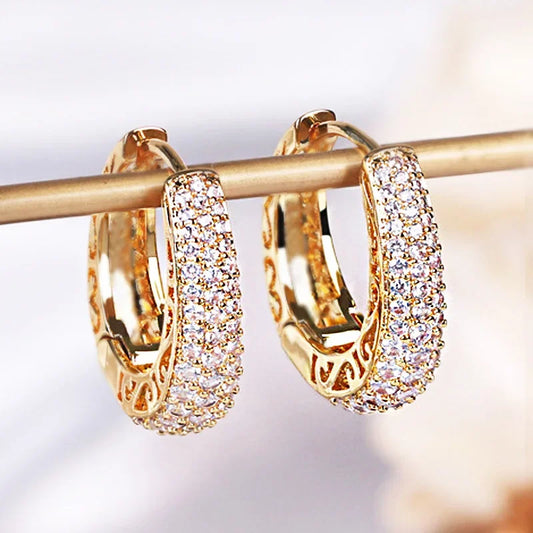 RAKOL Hollow Hoop: Dazzling CZ Hoops.