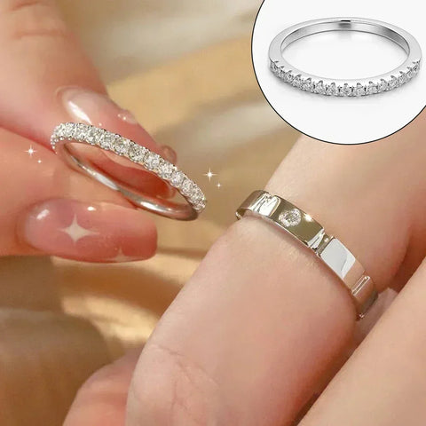 1.5/3mm Full Moissanite Diamond Couple Ring
