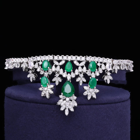 Trendy Purple Cubic Zirconia Women Jewelry Set Gift 4-piece Bridal Necklace Set Dubai Nigeria Party Gift