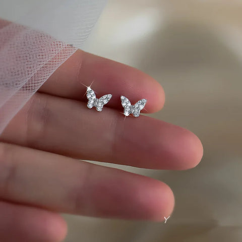 ANENJERY Butterfly Stud Earrings