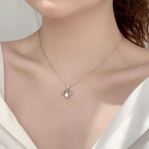 Light luxury 925 sterling silver moissanite cupid's arrow necklace for women, anniversary birthday gift
