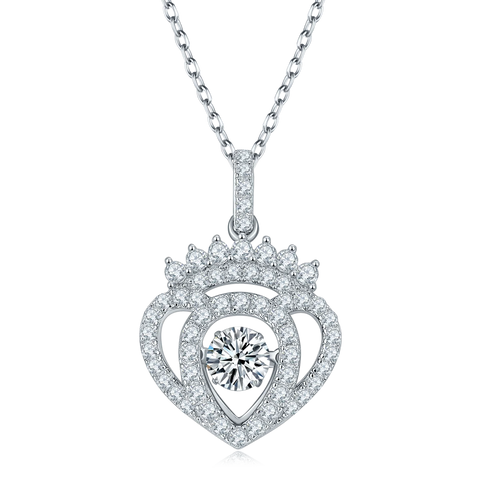 925 Sterling Silver Smart Heart Women's Necklace 0.5CT D Color VVS Moissanite Pendant Necklace Jump Gem fashion exquisite jewelr