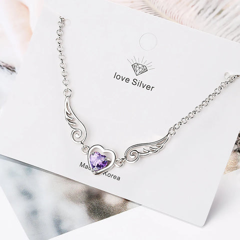 New Love-heart Purple Rhinestone Bracelet