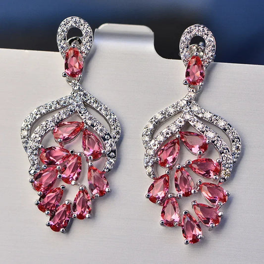 Vintage Drop Earrings For Women 925 Sterling Elegant  Earrings