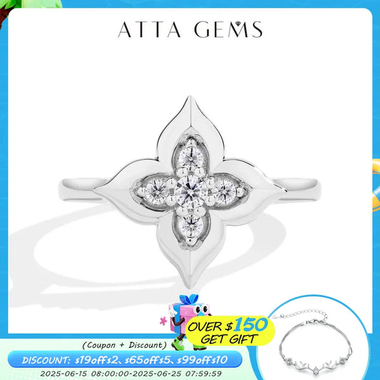 ATTAGEMS Classic Full Moissanite Rings
