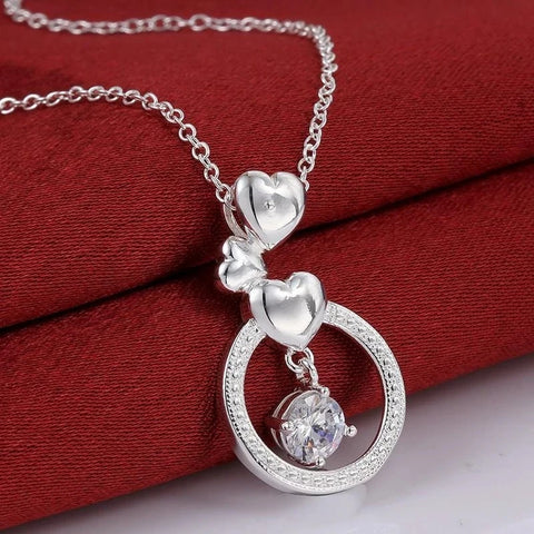 butterfly 925 Sterling Silver Charms women necklace jewelry   fashion cute Heart pendant snake