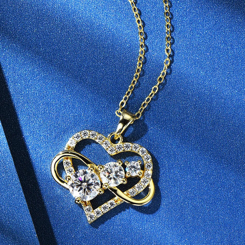 Moissanite Infinite Love Heart Pendant Necklace