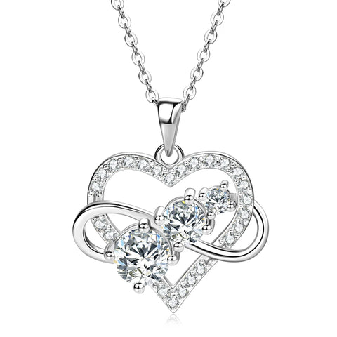 Moissanite Infinite Love Heart Pendant Necklace