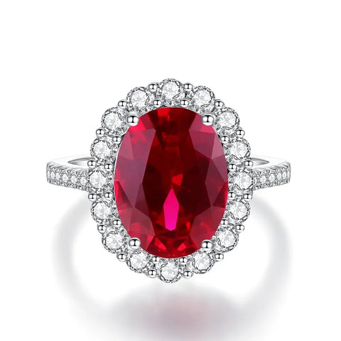 Luxury white gold solid platinum PT950 women's diamond ring