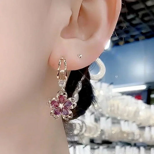 Vintage Elegant Purple Crystal Flower