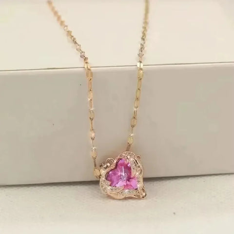 A Heart Of The Ocean Necklace Pendant, Made Of Copper And Inlaid With Zircon, Simple And Stylish, Suitable For Daily Wear