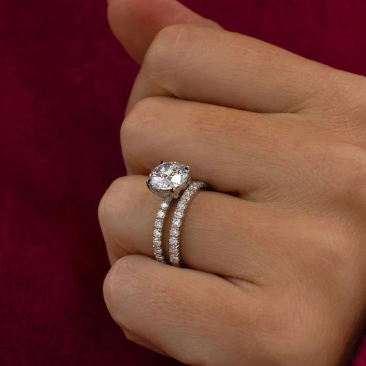 Full Moissanite Bridal Rings Set