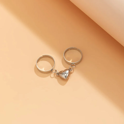 New Simple Couple Rings Silver