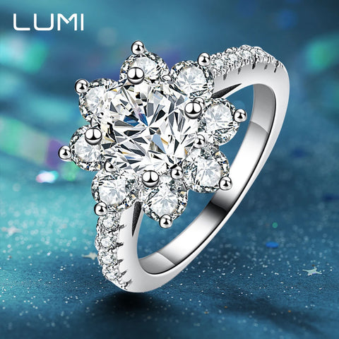 1-3CT VVS Snowflower Moissanite Engagement Ring