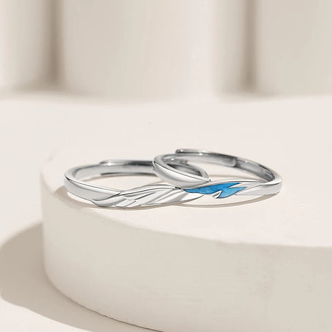 New Simple Couple Rings Silver