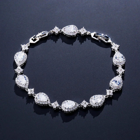 Geometric Water Drop CZ Bracelet
