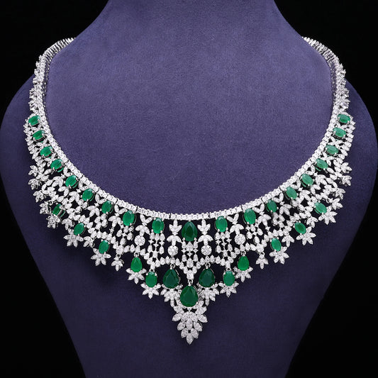 Trendy Purple Cubic Zirconia Women Jewelry Set Gift 4-piece Bridal Necklace Set Dubai Nigeria Party Gift