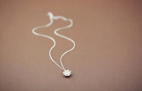 925 Sterling Silver lotus  Necklaces & Pendants For Women High Quality Sterling-silver-jewelry
