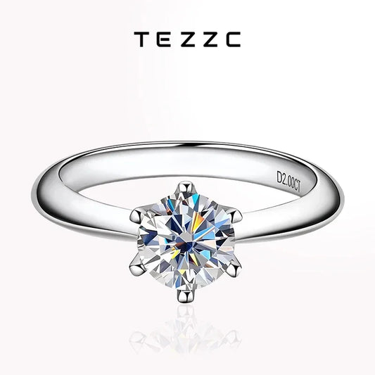 Tezzc 1-3CT VVS1 Moissanite Rings
