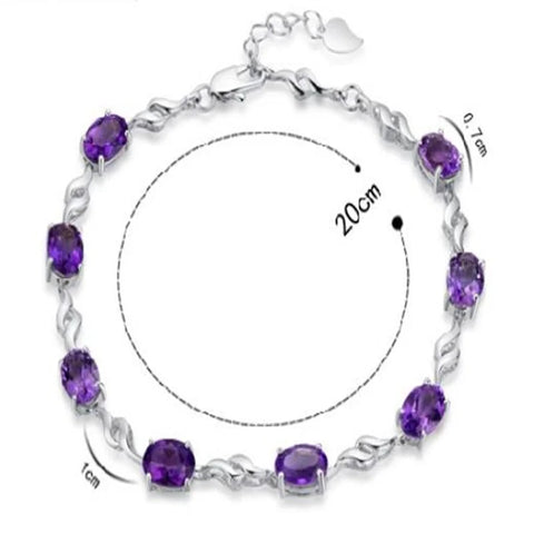 Purple Crystal Jewelry Bracelet