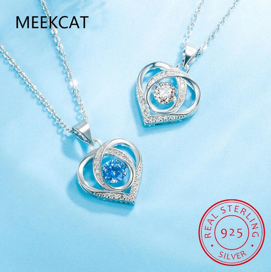 0.5 CT Moissanite Love Heart Shape Pendant Necklace 925 Sterling Silver Charm for Women Fine Jewelry Party Wedding Accessory