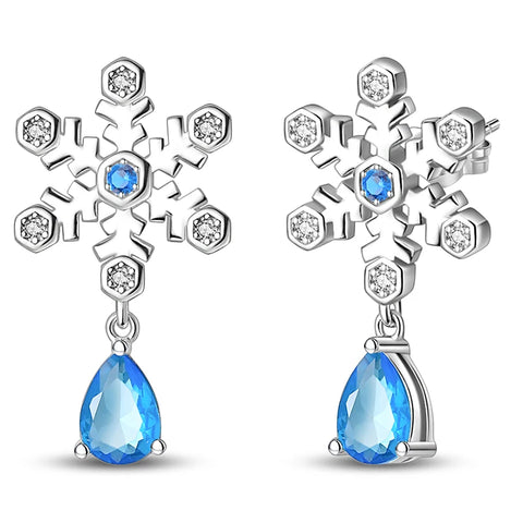 Women's 925 Sterling Silver Snowflake  Earrings