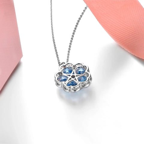 Natural Deep Blue Topaz Sterling S925 Silver Pendant 8.2 Carats Genuine Gemstone Topaz Women Romantic Classic Fine Jewelry Gifts