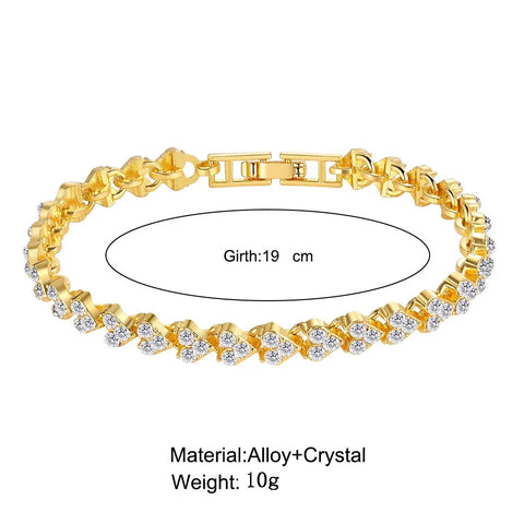 Luxury Roman Crystal Geometric Chain Bracelets