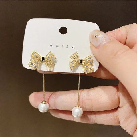 Zircon Wheat Tassel Pendant Gold Color U-shaped