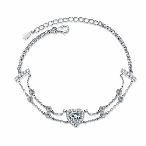 1.0 ct Blue Moissanite S925 Sterling Silver Bracelets