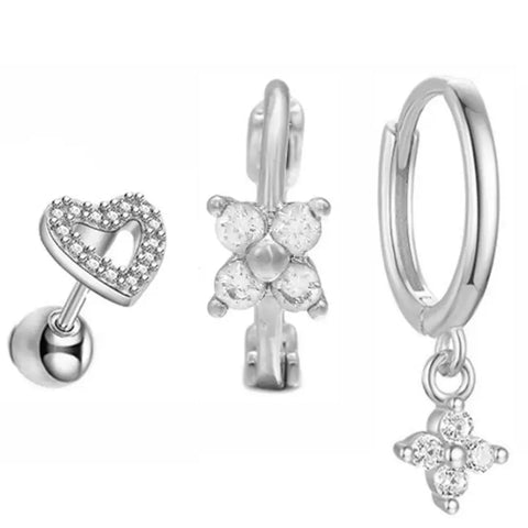 Cubic Zirconia Chain Hoop Earring