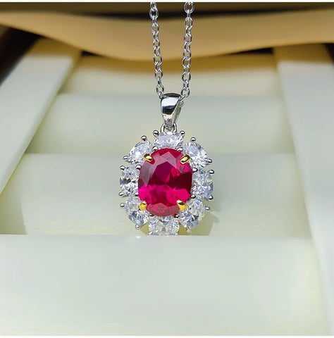 Red Treasure Pendant Necklace 925 Pure Silver Precision Edition High Maintenance Red Treasure Wedding Jewelry Wholesale