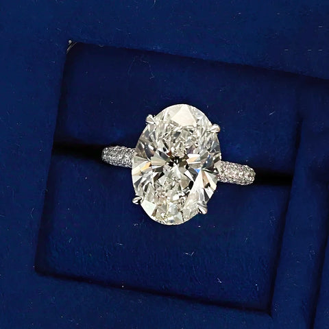 BXINY 8CT Oval Cut All Moissanite Ring