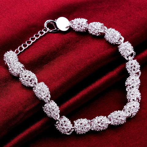 925 Silver Flower Beads Charm Bracelets