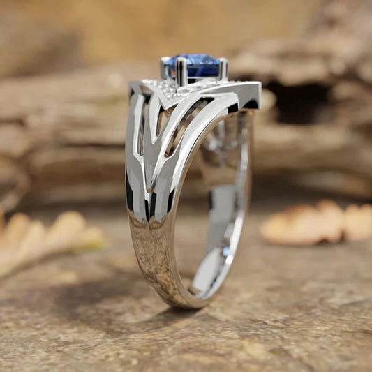 Huitan Elegant Cushion Blue Cubic Zirconia Ring - BOLEVARD RING