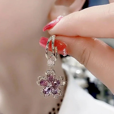 Vintage Elegant Purple Crystal Flower