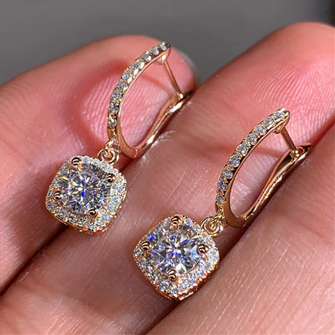 Huitan New Trendy Square Shape Drop Earrings