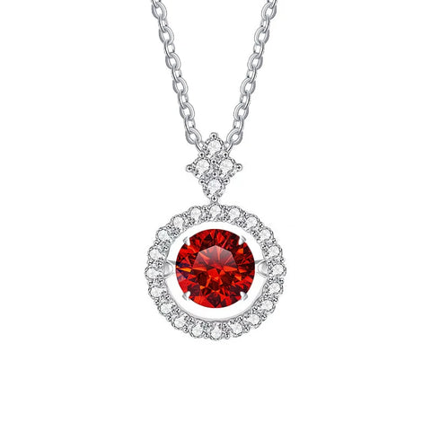 JoyceJelly 1CT Moissanite Diamond Necklace S925 Sterling Silver Beating Heart Pendant Clavicle Chain VVS D Color 3EX Cut Round