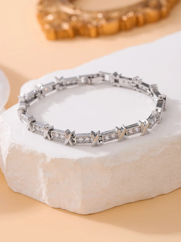 charm adjustable open Light luxury zircon bracelet